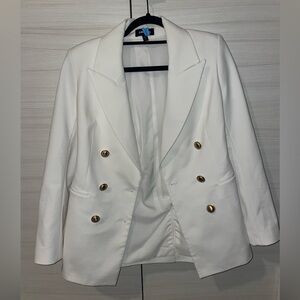 Express White Blazer with Gold Buttons